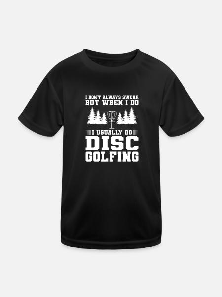 Discgolfer Discgolf Discgolfing Geschenk - Kinder Funktions-T-Shirt - Schwarz - Vorne