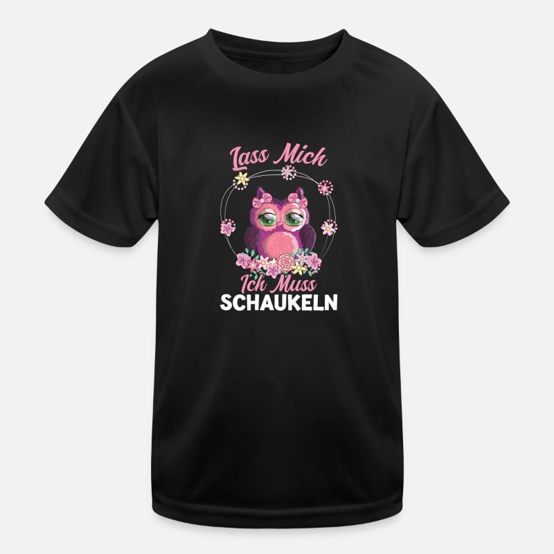 Eule Vogel Schaukeln Geschenk Kinder Funktions-T-Shirt