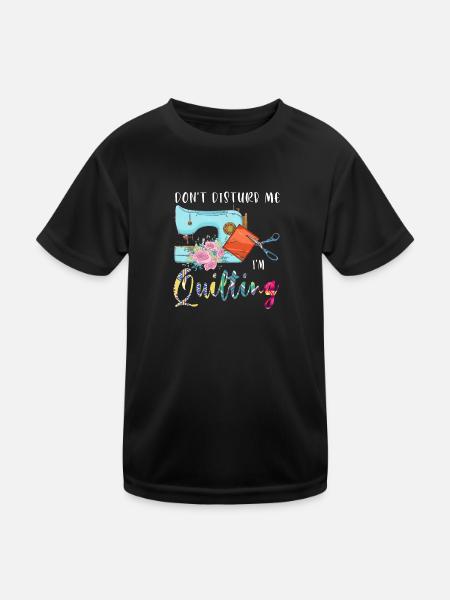 Quilten Quilten Quilting Maschine Geschenk - Kinder Funktions-T-Shirt - Schwarz - Vorne
