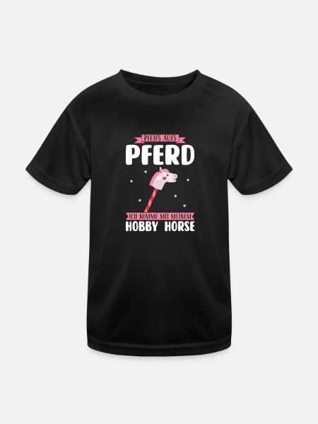 Hobby Horse Pferde Steckenpferd Geschenk - Kinder Funktions-T-Shirt - Schwarz - Vorne