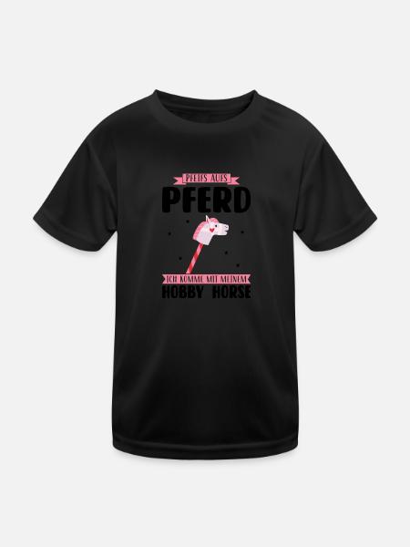 Hobby Horse Pferde Hobby Horsing Geschenk - Kinder Funktions-T-Shirt - Schwarz - Vorne
