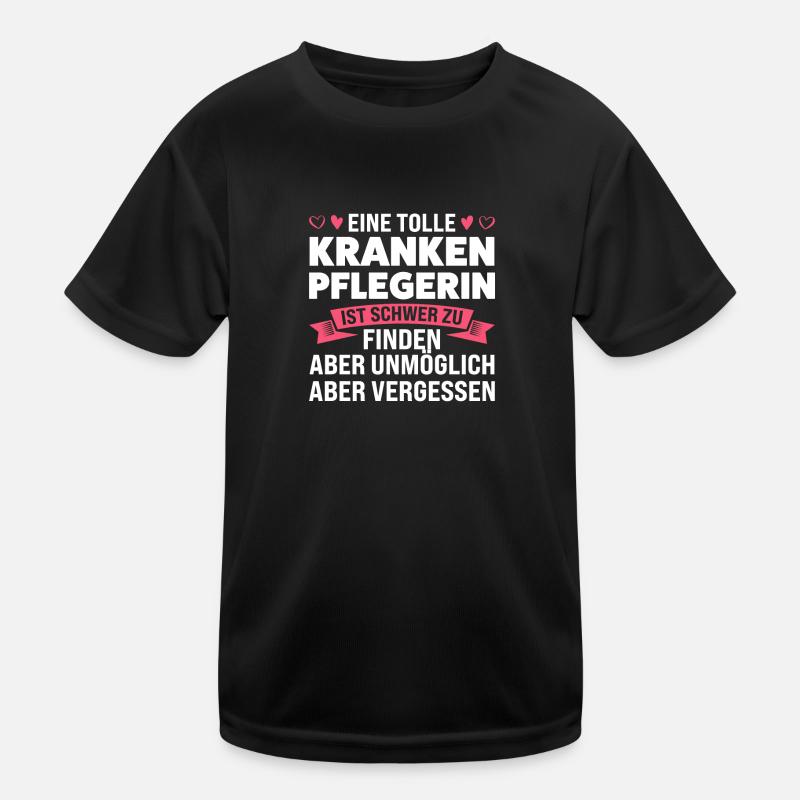 Krankenpflegerin Beruf Krankenschwester Geschenk - Kinder Funktions-T-Shirt - Schwarz