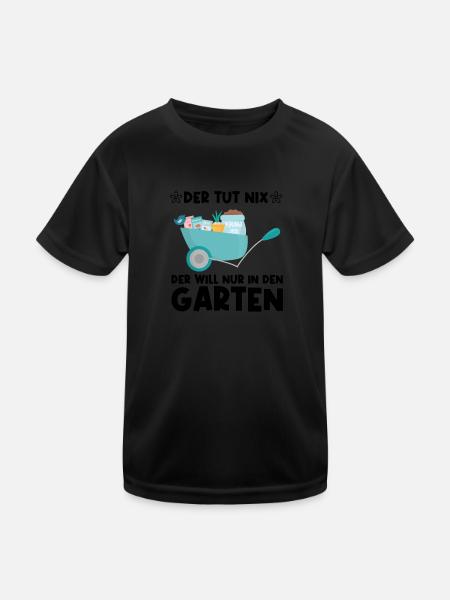 Garten Pflanze Gartenarbeit Geschenk - Kinder Funktions-T-Shirt - Schwarz - Vorne