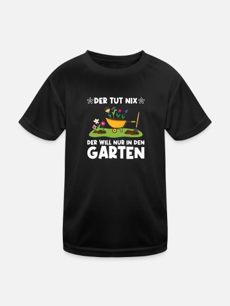 Garten Pflanze Gartenarbeit Geschenk - Kinder Funktions-T-Shirt - Schwarz - Vorne