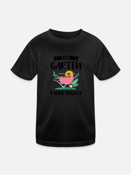 Garten Pflanze Gartenarbeit Geschenk - Kinder Funktions-T-Shirt - Schwarz - Vorne