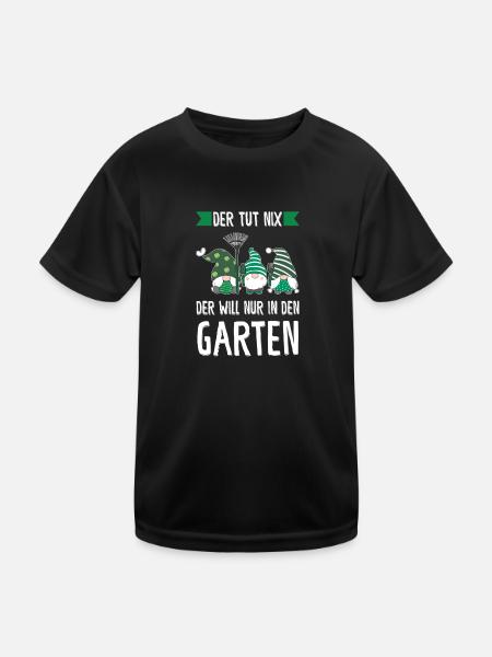 Garten-arbeit Gnome Hobbygärtner Geschenk - Kinder Funktions-T-Shirt - Schwarz - Vorne