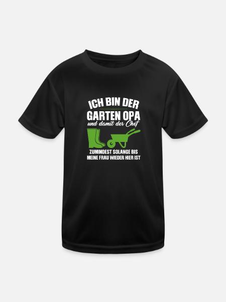 Garten Opa Gnome Gartenarbeit Geschenk - Kinder Funktions-T-Shirt - Schwarz - Vorne