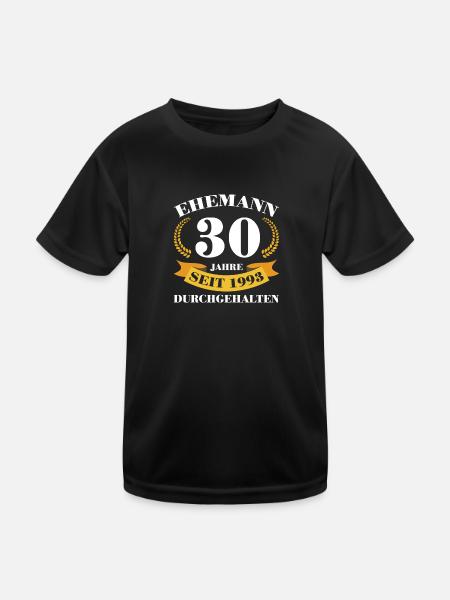 30. Hochzeitstag Ehemann Perlenhochzeit Geschenk - Kinder Funktions-T-Shirt - Schwarz - Vorne