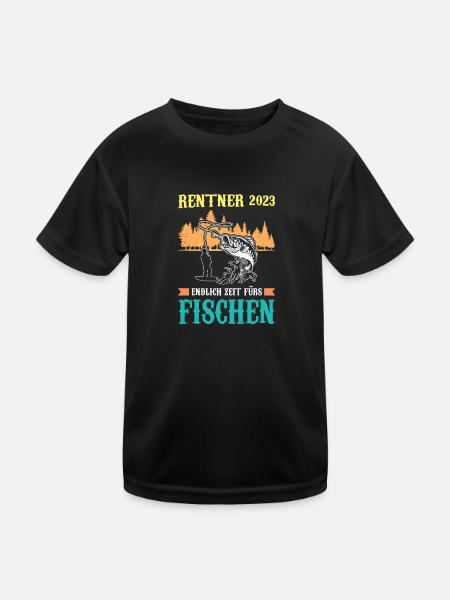 Angeln Fisch Angler Geschenk - Kinder Funktions-T-Shirt - Schwarz - Vorne