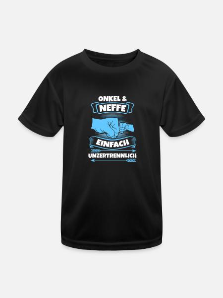 Onkel & Neffe Familie Onkels Geschenk - Kinder Funktions-T-Shirt - Schwarz - Vorne
