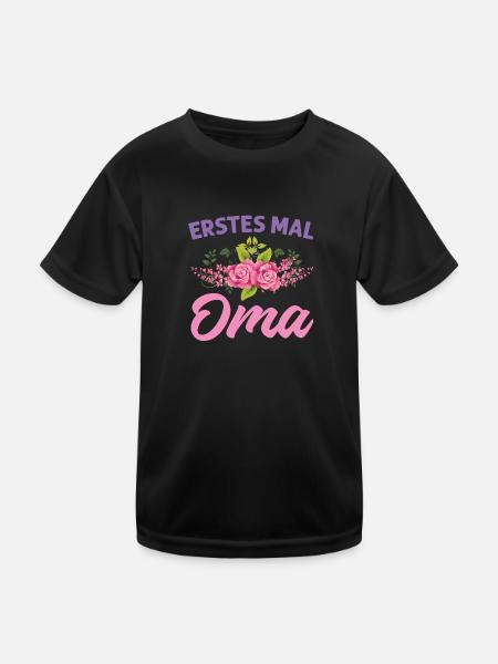 Grossmutter Oma Omas Geschenk - Kinder Funktions-T-Shirt - Schwarz - Vorne