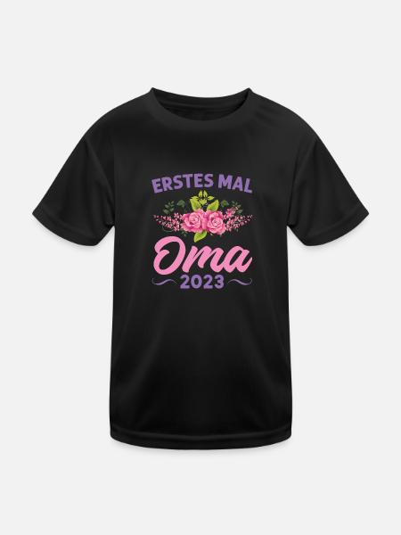 Grossmutter Oma Omas Geschenk - Kinder Funktions-T-Shirt - Schwarz - Vorne