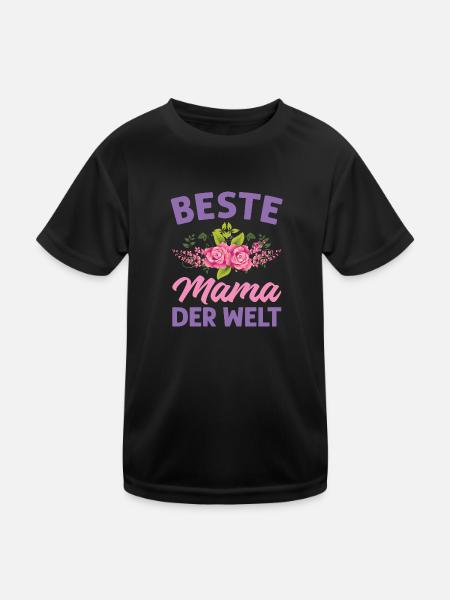 Mutter Mama Tochter Geschenk - Kinder Funktions-T-Shirt - Schwarz - Vorne