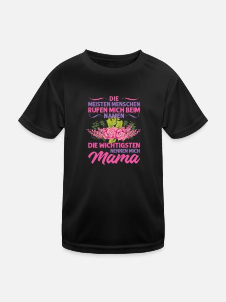 Mutter Mama Tochter Geschenk - Kinder Funktions-T-Shirt - Schwarz - Vorne