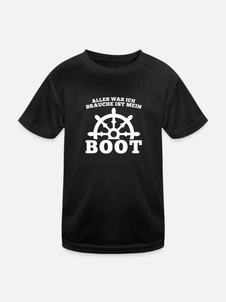 Boot Kapitän booten Geschenk - Kinder Funktions-T-Shirt - Schwarz - Vorne