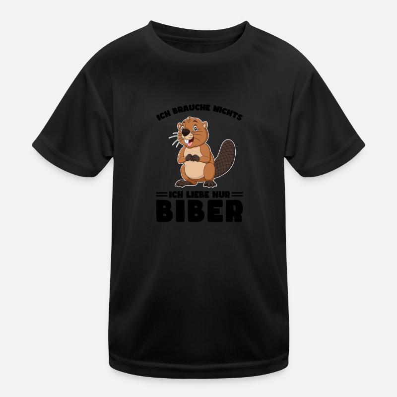 Tiere Bieber Biebern Geschenk Kinder Funktions-T-Shirt