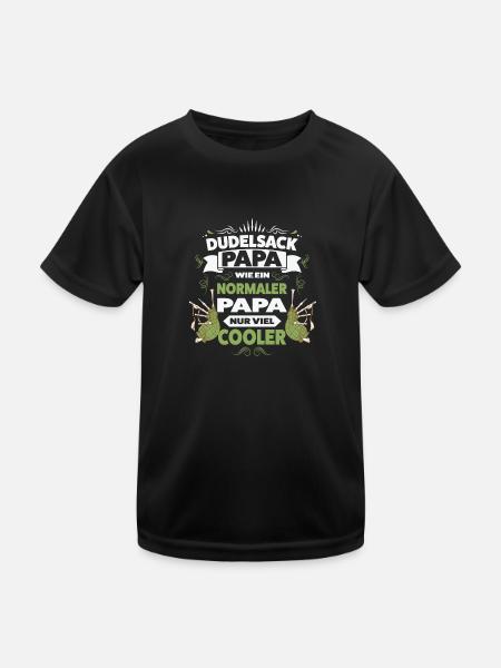 Dudelsack Papa Dudelsack Papa Geschenk - Kinder Funktions-T-Shirt - Schwarz - Vorne