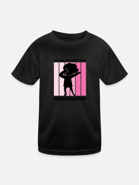 Kindergarten Dabbing Kindergartenanfänger Geschenk - Kinder Funktions-T-Shirt - Schwarz - Vorne