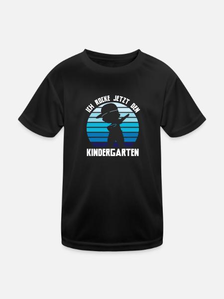 Kindergarten Dabbing Kita-Beginn Geschenk - Kinder Funktions-T-Shirt - Schwarz - Vorne