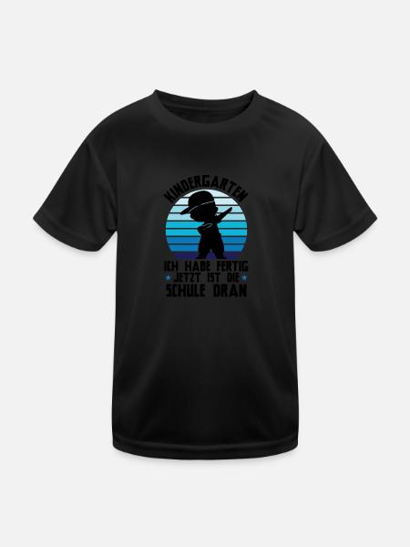 Schulkind Dabbing Schulbeginn Geschenk - Kinder Funktions-T-Shirt - Schwarz - Vorne