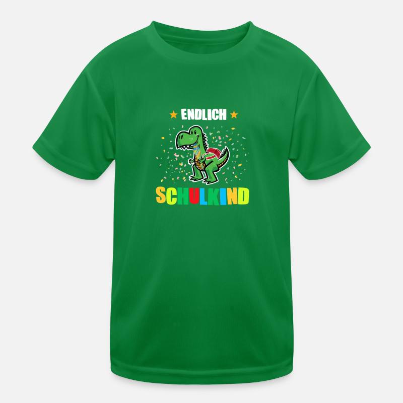 Schulkind Dino Schulanfänger Geschenk Kinder Funktions-T-Shirt