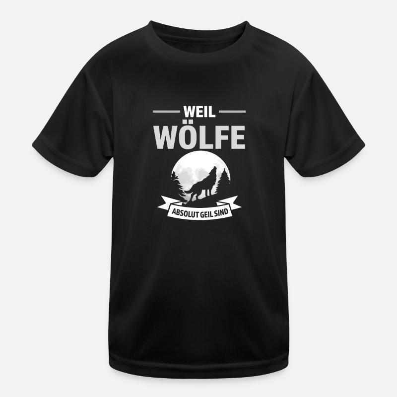 Wolf Tier Wolf-Liebhaber Geschenk Kinder Funktions-T-Shirt