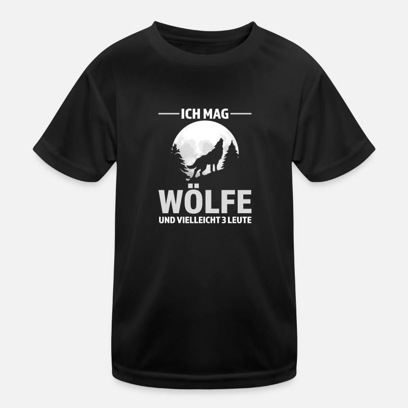 Wolf Tier Wölfe Liebhaber Geschenk Kinder Funktions-T-Shirt