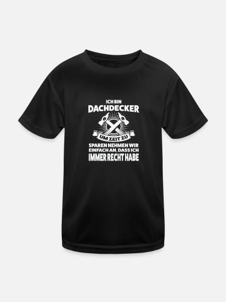 Dachdecker Beruf Dachdecken Geschenk - Kinder Funktions-T-Shirt - Schwarz