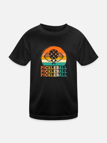 pickleball player retro design pickleball player G - Kinder Funktions-T-Shirt - Schwarz - Vorne