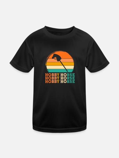 Pferdeliebhaber Retro-Design Pferdeliebhaber Gesch - Kinder Funktions-T-Shirt - Schwarz - Vorne