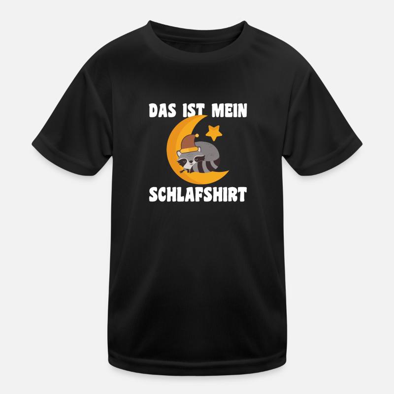 Schlafanzug Waschbär Schlafen Geschenk Kinder Funktions-T-Shirt