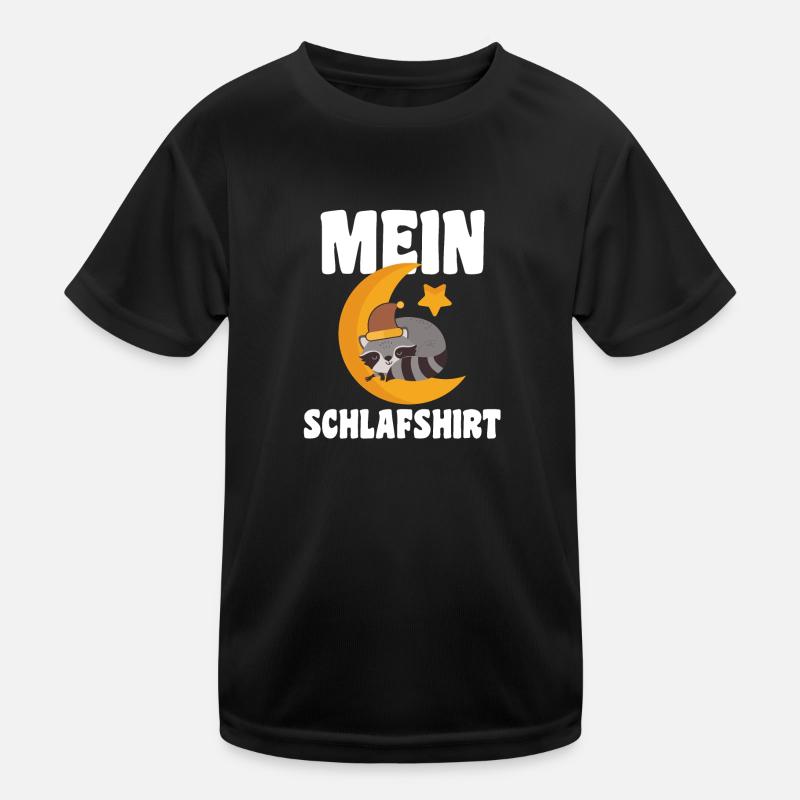 Schlafanzug Waschbär Nachthemd Geschenk Kinder Funktions-T-Shirt