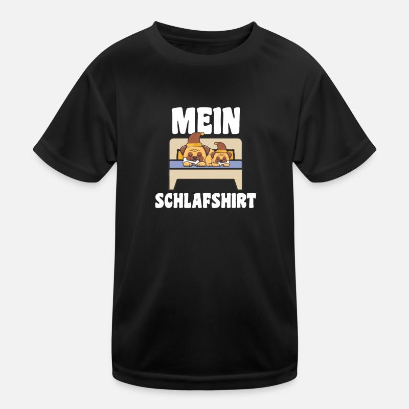 Schlafanzug Mops Pyjama Geschenk Kinder Funktions-T-Shirt