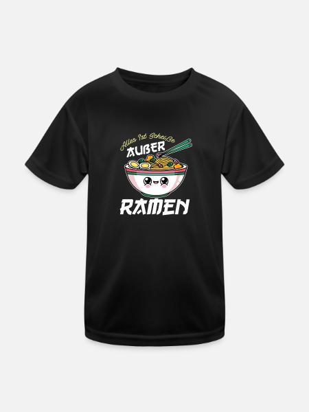 Ramen Japan Ramen Liebhaber Geschenk - Kinder Funktions-T-Shirt - Schwarz - Vorne