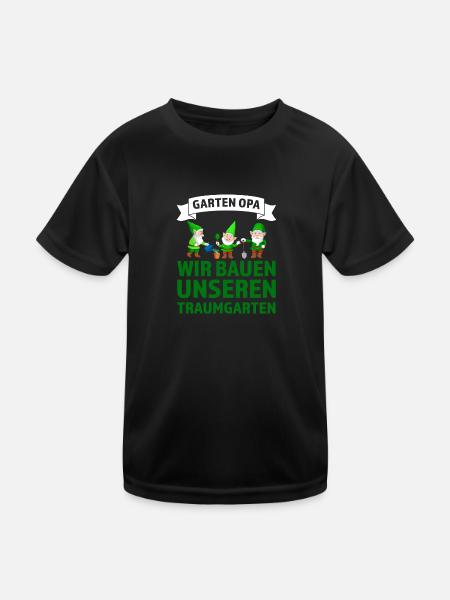 Garten Opa Zwerge Großvater Geschenk - Kinder Funktions-T-Shirt - Schwarz - Vorne