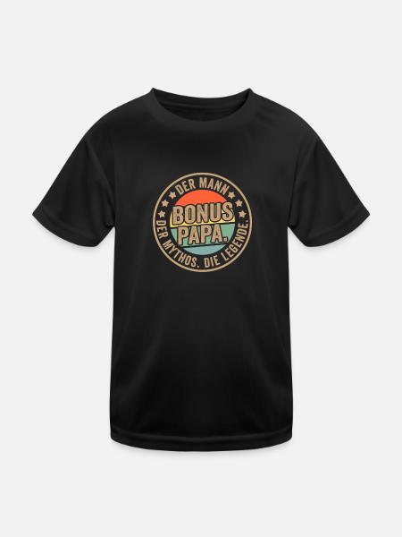 Stiefvater Stiefsohn Stiefsohn Geschenk - Kinder Funktions-T-Shirt - Schwarz - Vorne