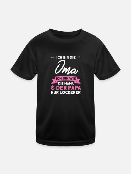 Oma Familie Großeltern Geschenk - Kinder Funktions-T-Shirt - Schwarz - Vorne