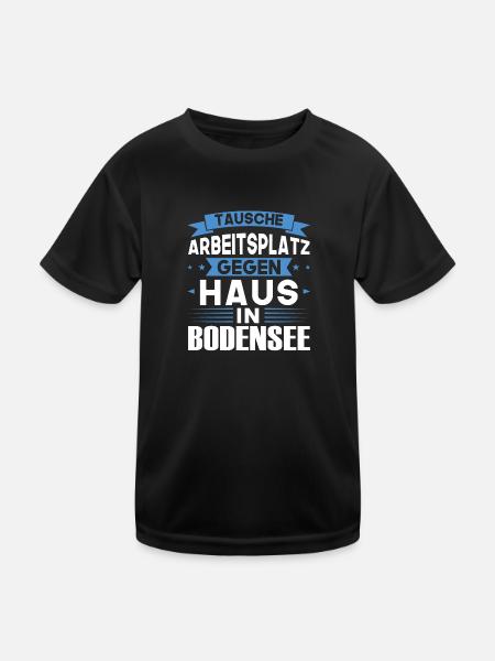 Bodensee Schwäbisch Süddeutschland Geschenk - Kinder Funktions-T-Shirt - Schwarz - Vorne