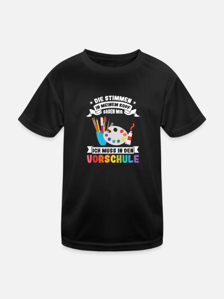 Kindergartenkind Kindergarten Kindergartenanfang G - Kinder Funktions-T-Shirt - Schwarz - Vorne