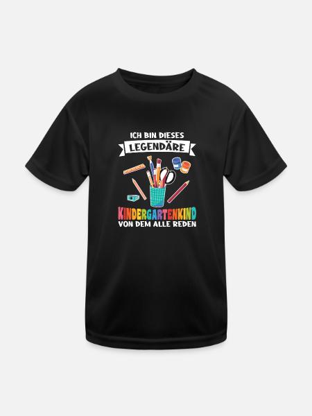 Kindergartenanfang Kindergarten Kindergartenkind G - Kinder Funktions-T-Shirt - Schwarz - Vorne