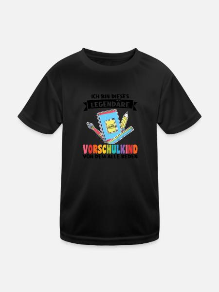 Kindergarten Vorschule Vorschulpädagoge Geschenk - Kinder Funktions-T-Shirt - Schwarz - Vorne