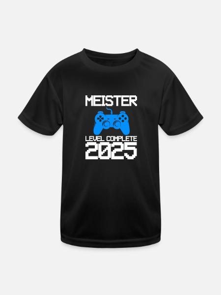 Meister Ausbildung Meister Prüfung Geschenk - Kinder Funktions-T-Shirt - Schwarz - Vorne
