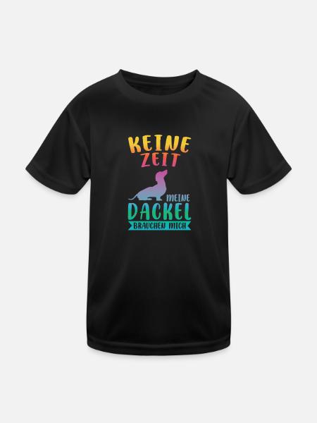 Dackel Hund Dachshunde Geschenk - Kinder Funktions-T-Shirt - Schwarz - Vorne