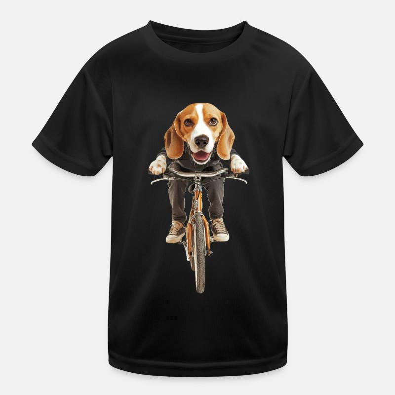 Beagle - Kinder Funktions-T-Shirt - Schwarz