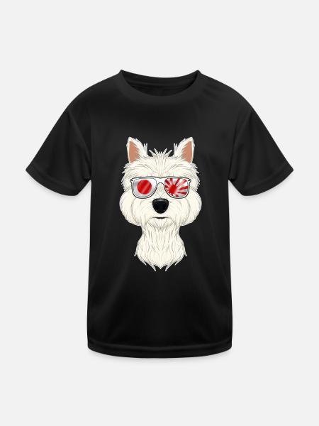 West Highland Terrier Japan Sunglasses I Japanese - Kids Functional T-Shirt - black