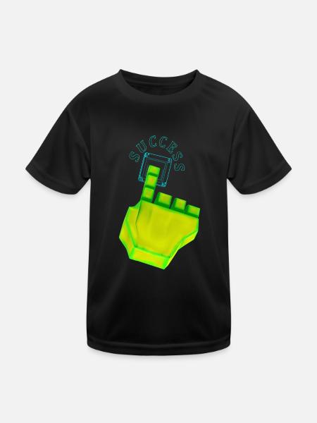 ERFOLG - Kinder Funktions-T-Shirt - Schwarz - Vorne