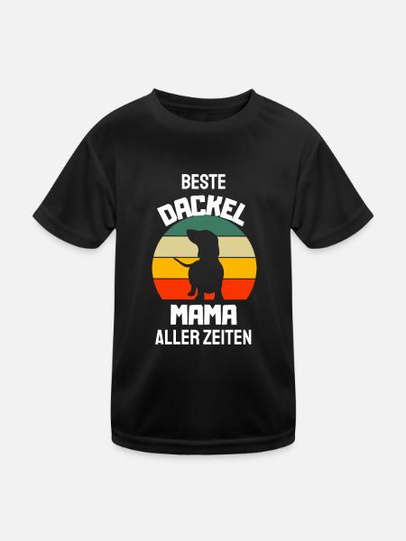 Beste Hunde Mama aller Zeiten Muttertag Dackel - Kinder Funktions-T-Shirt - Schwarz - Vorne