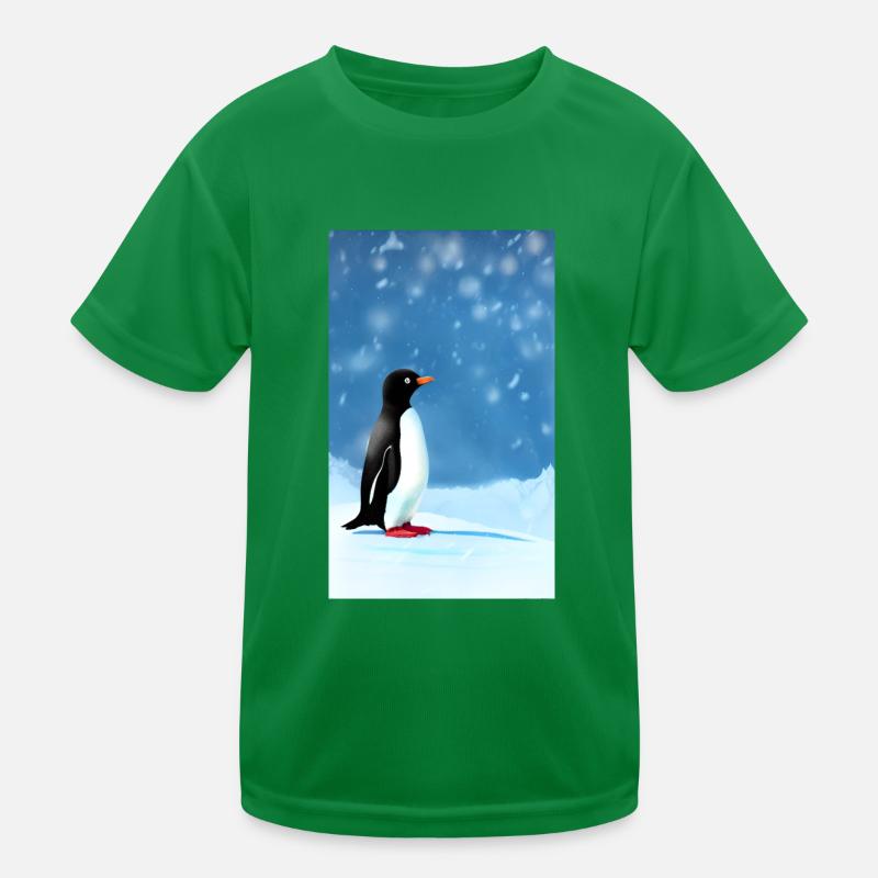 Süßer Pinguin im Schnee Kinder Funktions-T-Shirt