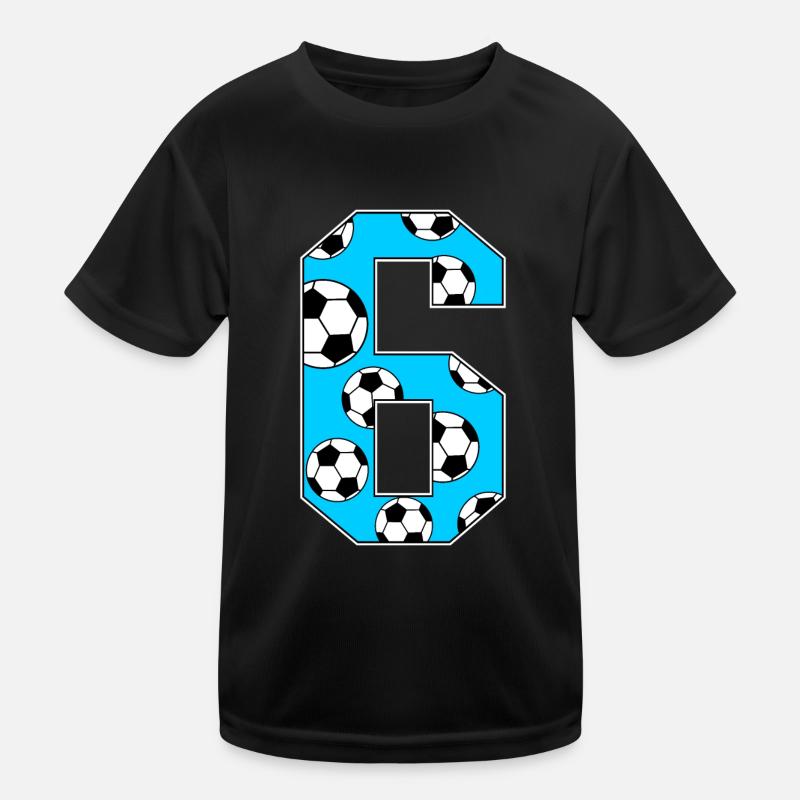 6e anniversaire Soccer Blue T-shirt sport Enfant