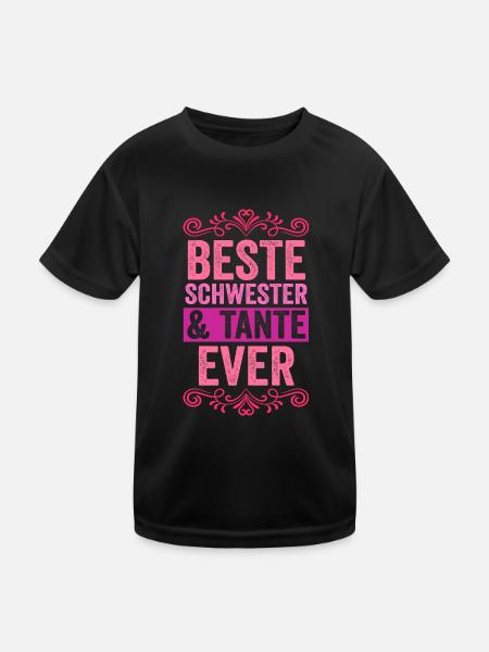 Beste Schwester Und Tante Ever - Kinder Funktions-T-Shirt - Schwarz - Vorne